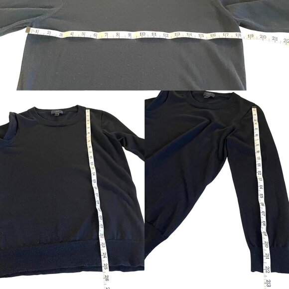 J.Crew Women's Black Merino Wool Crewneck Pullover Lightweight Sweater Size L - Picture 4 of 5